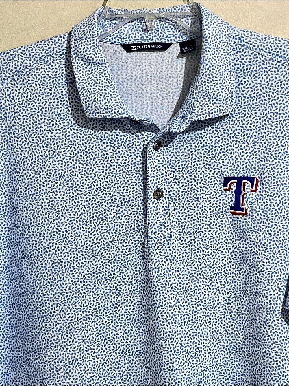 Cutter & Buck Texas Rangers Men’s Floral Print Polo Size XXL
